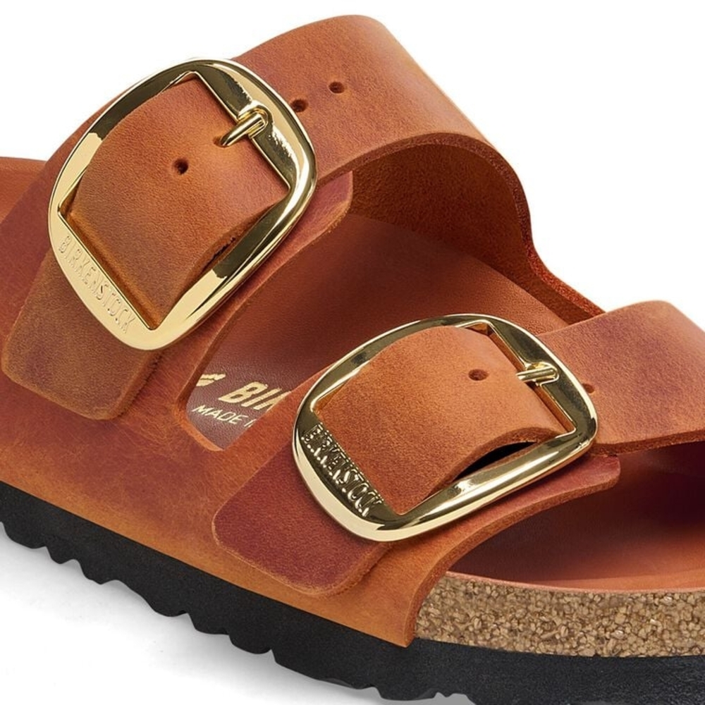 Birkenstock Burnt Orange Oiled Leather Sandals - Picture 3 of 6